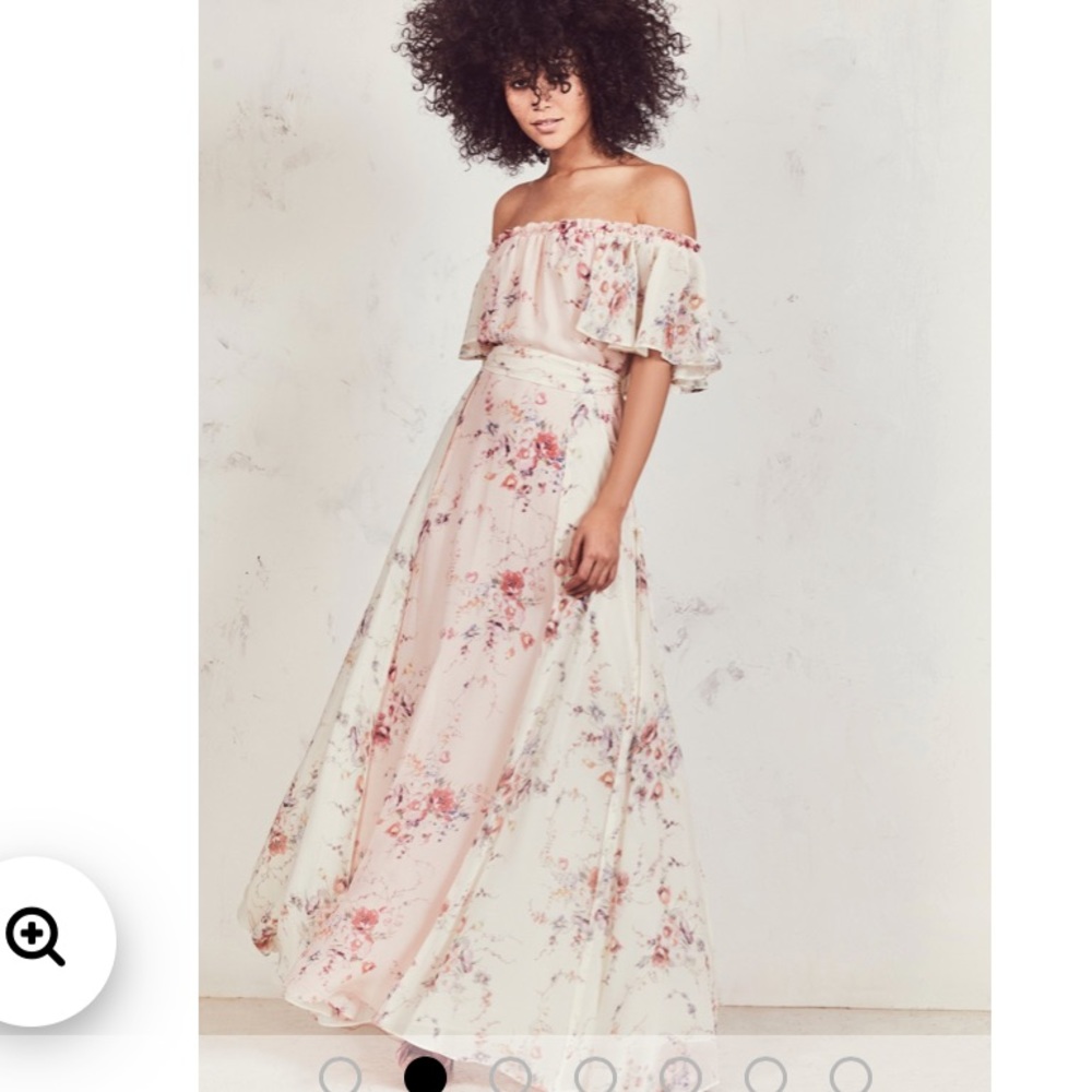 Love shack fancy Evelyn off shoulder flounce dress - Picture 2 of 7